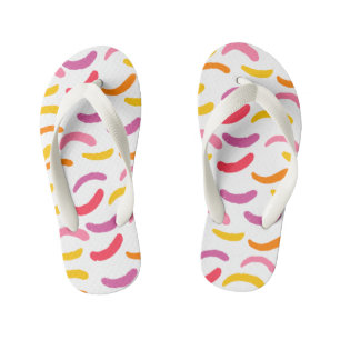 Adorable watercolor abstract colourful pattern chi kid's flip flops