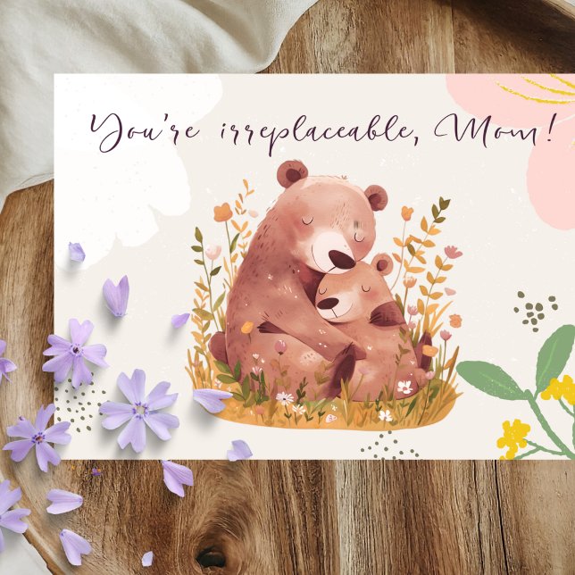 Adorable Watercolor Bear Mother's Day Card  (Creator Uploaded)