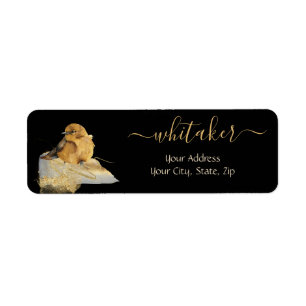 Adorable Watercolor Bird  Return Address