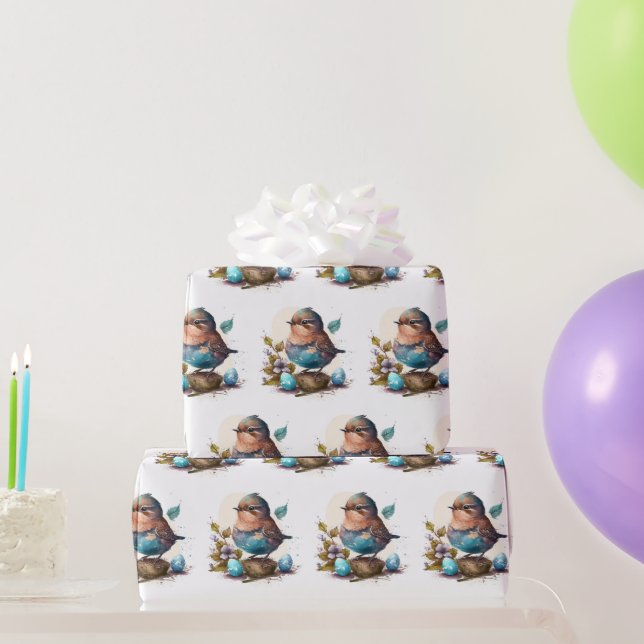 Adorable Watercolor Bird Wrapping Paper (Party Gifts)