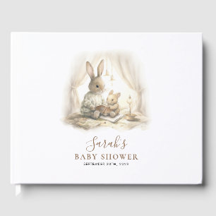 Adorable Watercolor Bunny Baby Shower Guest Book
