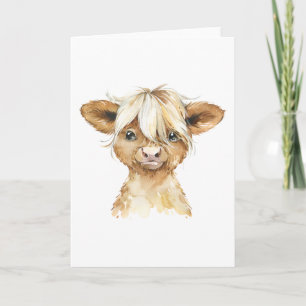 Adorable Watercolor Calf All Occasions Card