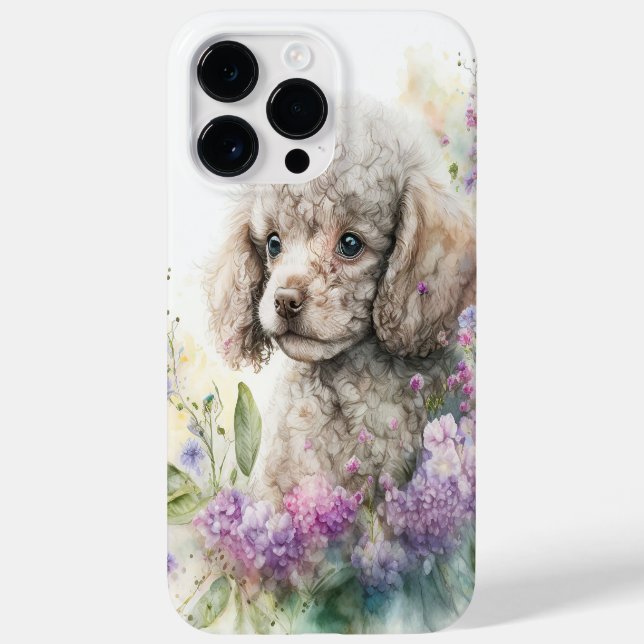 ADORABLE WATERCOLOR CREAM WHITE POODLE PUPPY DOG Case-Mate iPhone CASE (Back)
