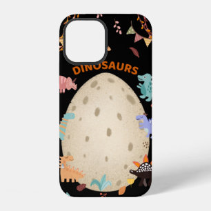 Adorable Watercolor Dinosaurs with Large Dino Egg  iPhone 12 Case