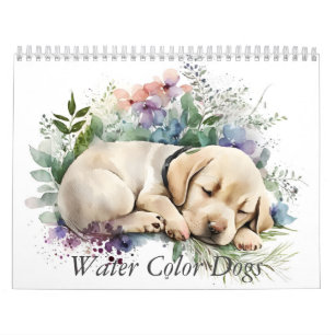 Adorable Watercolor Dog Calendar
