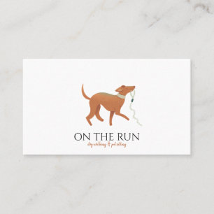 Adorable Watercolor Dog Walker Pet Sitter  Business Card