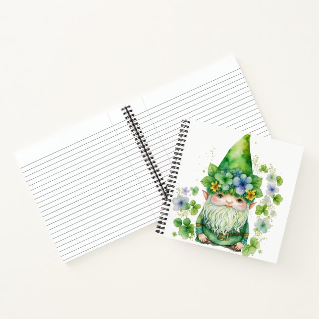 ADORABLE WATERCOLOR IRISH CELTIC GNOME NOTEBOOK (Inside)