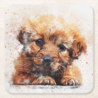 Adorable Watercolor Sketch of a Puppy Dog