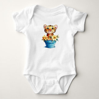 Adorable Watercolor Tiger It's a Boy Baby Bodysuit