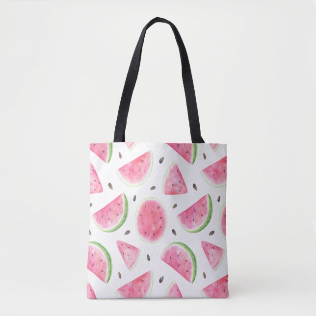 Adorable Watercolor Watermelon  Tote Bag (Front)