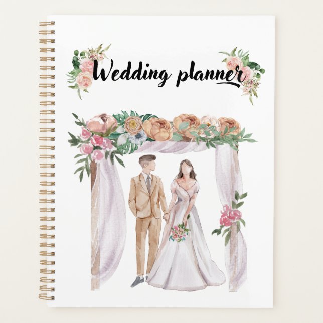 Adorable watercolor wedding planner (Front)