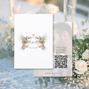 Adorable Wedding Add Photo QR Code Enclosure Card