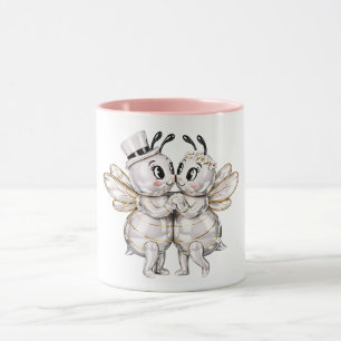 Adorable Wedding Bee Couple Mug