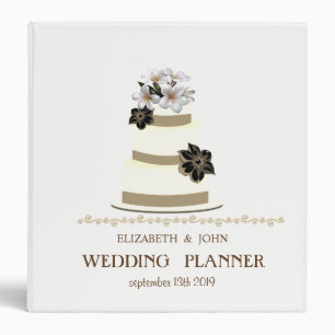Adorable Wedding Cake Personalized Bridal Planner Binder
