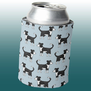 Adorable Welsh Border Collie Sheep Dog Pattern Can Cooler