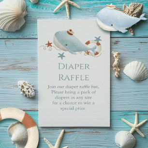 Adorable Whale Baby shower Diaper Raffle Enclosure Card