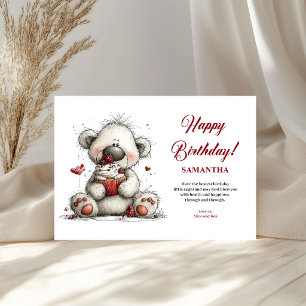 Adorable whimsical animals birthday kids greeting 