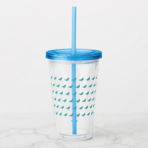 Adorable Whimsical Bird Nature Art Acrylic Tumbler