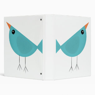 Adorable Whimsical Bird Nature Art Binder