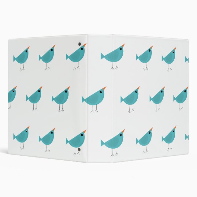 Adorable Whimsical Bird Nature Art Binder (Background)