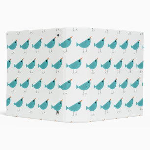 Adorable Whimsical Bird Nature Art Binder