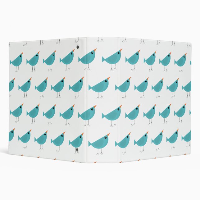 Adorable Whimsical Bird Nature Art Binder (Background)