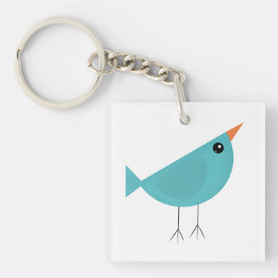 Adorable Whimsical Bird Nature Art Keychain