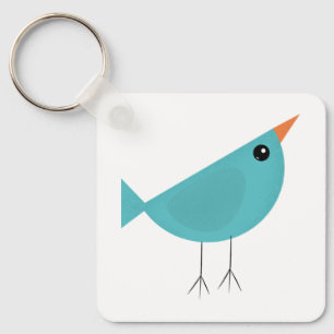 Adorable Whimsical Bird Nature Art Keychain