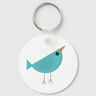 Adorable Whimsical Bird Nature Art Keychain