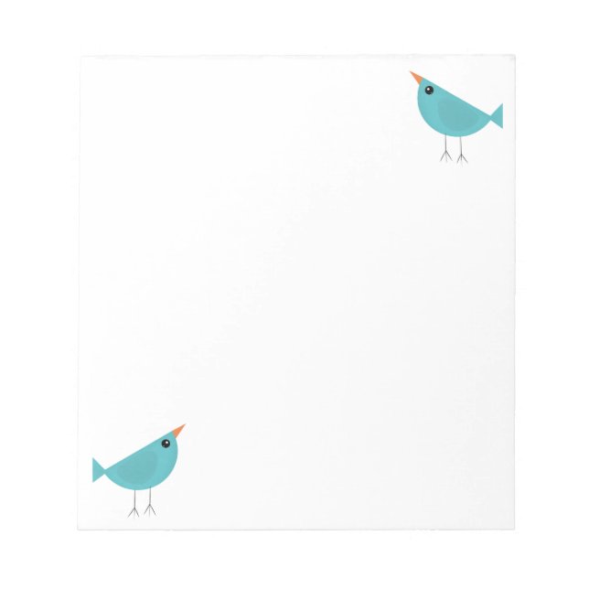 Adorable Whimsical Bird Nature Art Notepad (Front)