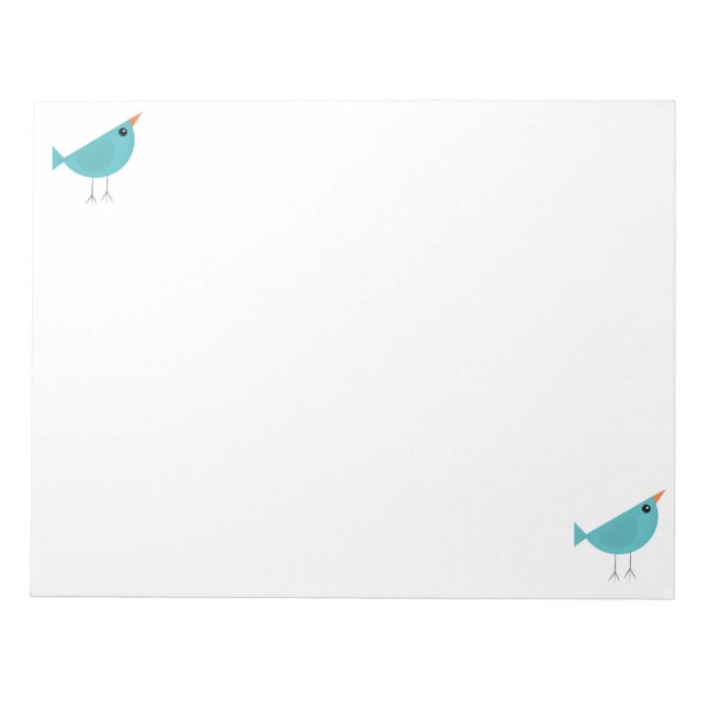 Adorable Whimsical Bird Nature Art Notepad (Front)
