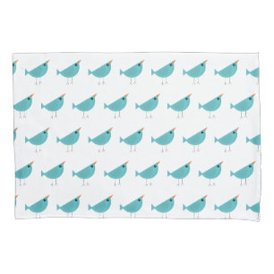 Adorable Whimsical Bird Nature Art Pillowcase
