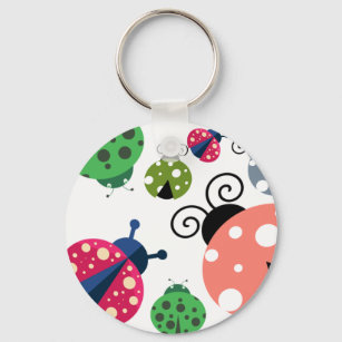 Adorable Whimsical Cute Colourful Ladybugs Keychain