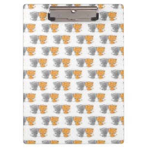 Adorable Whimsical Kittens Orange and Grey Clipboard