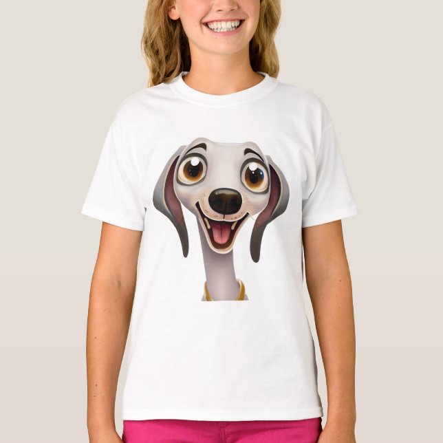 Adorable Whippet - A Cartoon Style Artwork T-Shirt (Front)