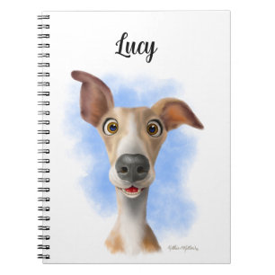 Adorable Whippet Cartoon v Notebook