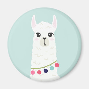 Adorable White Alpaca Magnet