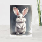 Adorable White Bunny Rabbit Portrait Blank Greet