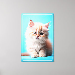 Adorable White Kitten Portrait-52106 Canvas Print
