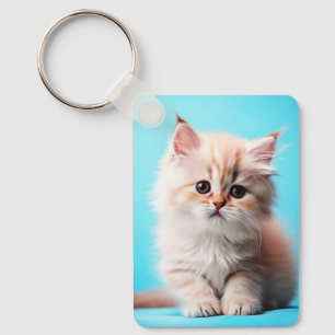 Adorable White Kitten Potrait-54971 Keychain