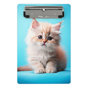 Adorable White Kitten Potrait-54971 Mini Clipboard