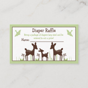 Adorable Willow Deer Family Diaper Raffle Tickets Enclosure Card