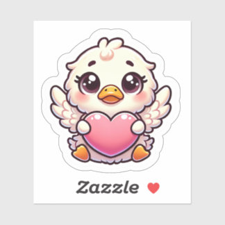 Adorable Winged Duckling with Love Heart