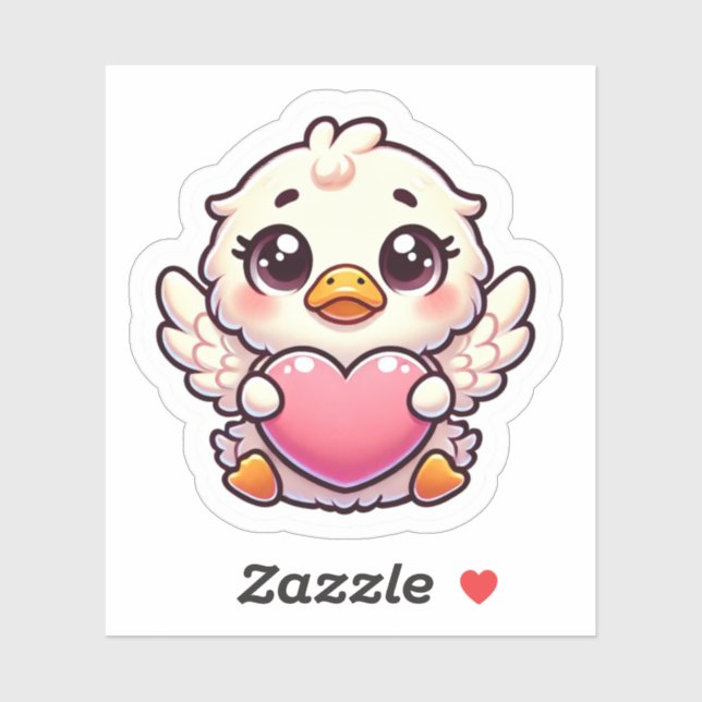 Adorable Winged Duckling with Love Heart (Sheet)