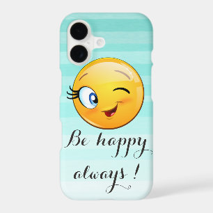 Adorable Winking Emoji Face-Be happy always