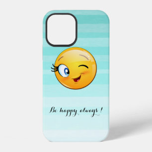 Adorable Winking Emoji Face-Be happy always iPhone 12 Case