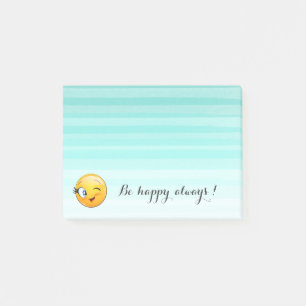 Adorable Winking Emoji Face-Be happy always Post-it Notes