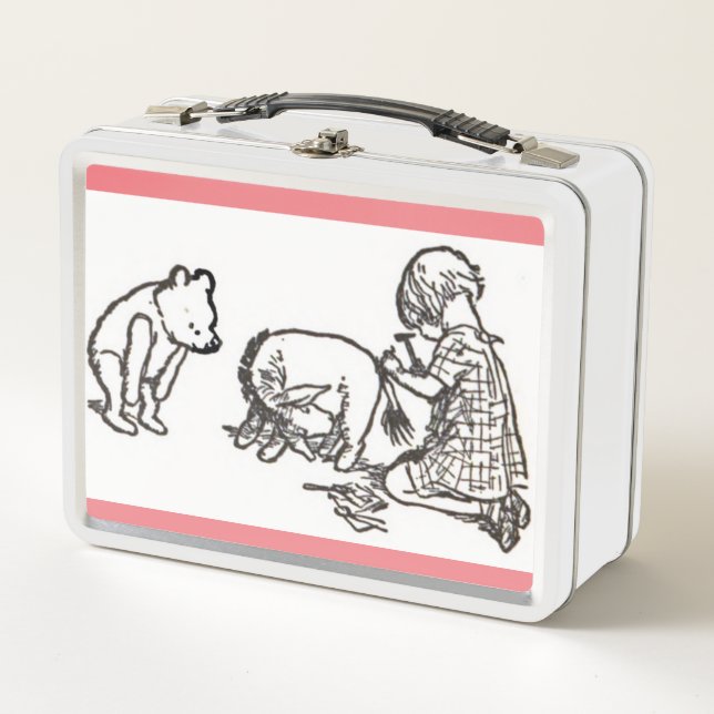 Adorable Winnie the Pooh and PigletMetal Lunch Box (Front)