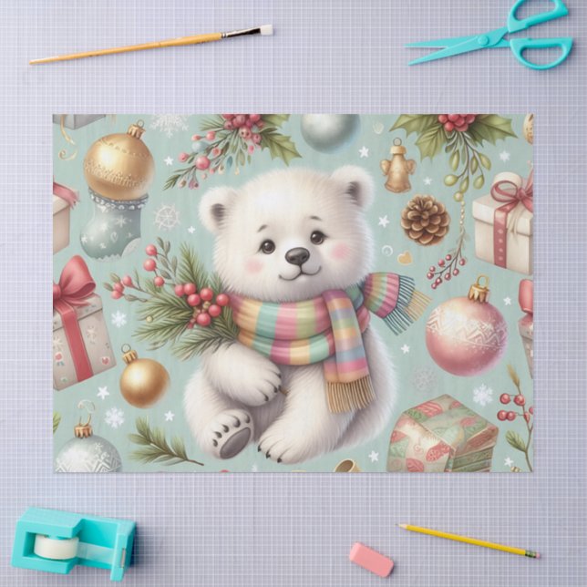 Adorable Winter Bear Tissue Paper  (Craft)