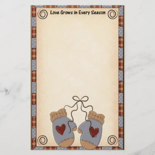 Adorable Winter Mittens Stationary Stationery